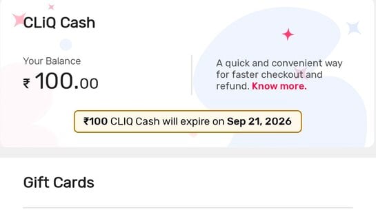 Tata Cliq free Cash credit