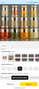 Flipkart - plastic Grocery Container & Jar set (pack of 12,Grey) @ Just ₹229 (84% OFF)