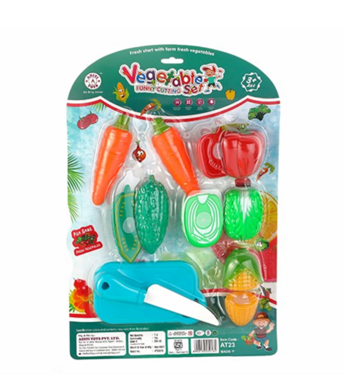 Zepto - Aditi Toys Plastic Vegetable Cutting Set - Includes Knife & Cutting Board for Kids Pretend Play