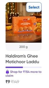 HALDIRAM GHEE MOTICHOOR LADDU @ JUST ₹9!