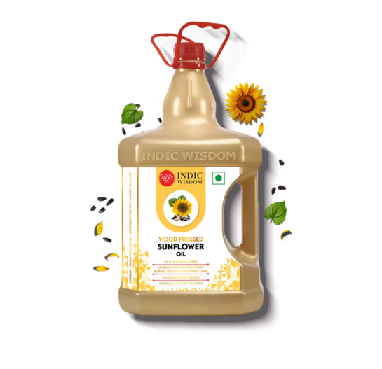 Instamart - INDICWISDOM Wood Cold Pressed Sunflower Oil (Extracted on Wooden Churner) 5L(location specific)