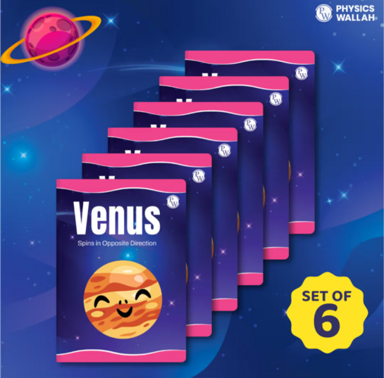 Zepto - Physics Wallah 172 Pages Children Notebook | Math 0.5 Inch (12 mm ) | Venus | Set of 6