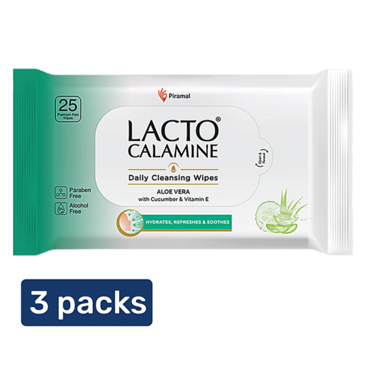 Bigbasket - Lacto Calamine Daily Cleansing Face Wipes 3 × 25 Pcs