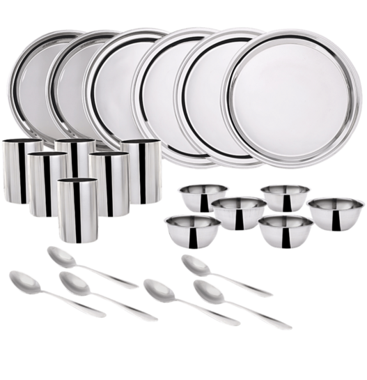 Bigbasket - Wonderchef Venice Stainless Steel Dinner Set 24 Pcs