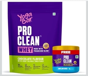 Yogabar Pro Clean Whey Protein Chocolate with Zero Calorie Sweetener | 25g Protein per Serve | 907g + Free Pro Clean Creatine 100g