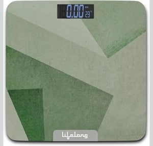 Lifelong Weighing Machine with Backlit LCD Panel |Digital Weight Machine for Body Weight|Thick Tempered Glass with LCD Display|Bathroom Weighing Scale (Olive Green)