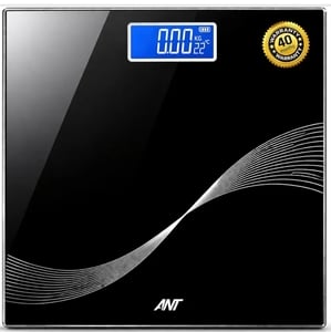 ANT Flora Wave Digital Body Weight Weighing Scale, 180kg Capacity, High Precision Strain Sensor, 50g Graduation, 5mm Tempered Glass, LCD Display, Auto On/Off, 40 Months Warranty