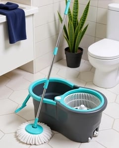 PALAK Gamma with 360 spinner 2 Microfiber heads and Twin Bucket Mop Set
