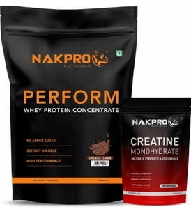 NakPro Perform whey protein concentrate with creatine 1Kg + 100Gram
