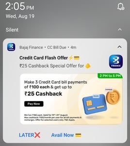 Bajaj credit card flash offer