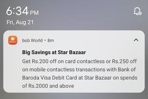 Bank of Baroda × Star Bazaar | Flat ₹200/₹250 OFF on ₹2,000+ Spends | Visa Debit Card Offer