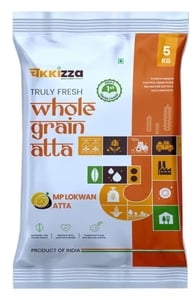Chakkizza MP Lokwan Whole Wheat Atta | Stone-Milled | High Fiber | 5KG Pack