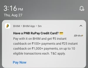 BHIM × PNB RuPay CC: Earn Up to ₹25 Cashback on Every Eligible Payment!