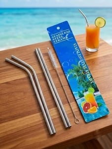 Digihaat: Stainless Steel Straws Pack of 5 @ ₹32