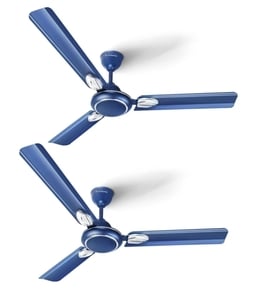 Longway Kiger | Decorative with 2 Year Warranty 1200 mm Ceiling Fan (Silver Blue | Pack of 2)