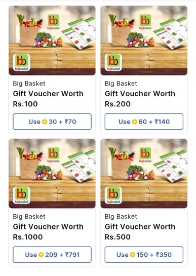 Flipkart- Bigbasket Giftcard at 30% off using supercoins