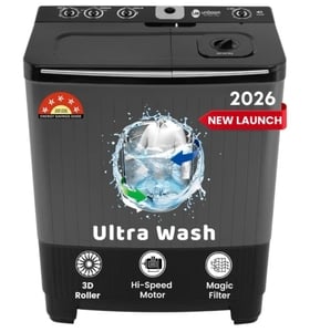 Click to enlarge Uniboom 10 kg Ultra Wash Heavy Duty Motor Semi Automatic Top Load Grey, Black (UBSA-10VR-GB)