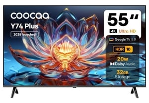 Coocaa Y74 Plus 138 cm (55 inch) Ultra HD (4K) LED Smart Google TV | 32 GB Storage 20W Sound Output | HDR10 & HLG | Eye Care Technology (55Y74 Plus)