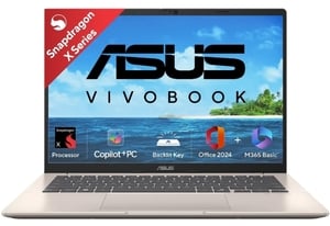 ASUS Vivobook 14 Snapdragon X- (16 GB/512 GB SSD/Windows 11 Home)(14 Inch, Platinum Gold, 1.49 Kg)