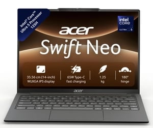 Acer Swift Neo Al PC Intel Core Ultra 5 125H(16 GB/512 GB SSD/Windows 11 Home)(14 inch, Steel Gray, 1.25 kg)