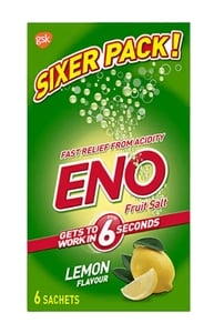 Eno Lemon Flavour Fruit Salt 6 Sachets Pack On Instamart: