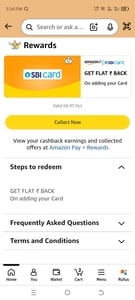 Amazon Rewards: Get Up to ₹50 Cashback on Adding SBI/HDFC Bank Card