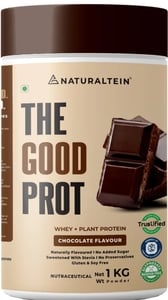 NATURALTEIN Good Prot 1kg Chocolate | 22g Protein blend of whey&plant (1 kg, Chocolate)