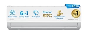 Click to enlarge Midea 2026 Model 1.5 Ton 5 Star Split Inverter Convertible 6-in-1 AC (MAI18SR5R36F0, White)