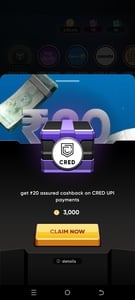 CRED: Get ₹20 Assured Cashback on CRED UPI Payments