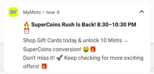 Mymints SuperCoins Rush is Back! 8:30-10:30 PM