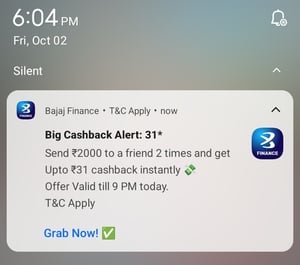 Send 2000 to a friend 2 times and get upto 31 cashback