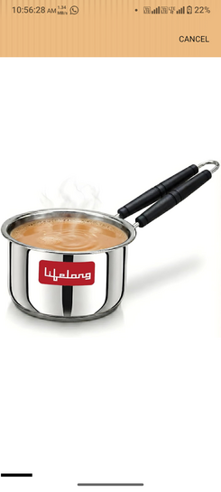 Lifelong Stainless Steel Heavy Bottom Saucepan | 1.5liter, 17cm Saucepan with Handle | Milk & Tea Boiling Pot for Kitchen | Induction & Gas Stove Compatible | Durable and Easy to Clean (LLSSP17)