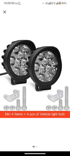 Click to enlarge GETSOCIO 9LED CAP Fog Light Spot Beam Driving Lamp Universal Fitting for All Bikes Fog Lamp Motorbike LED (12 V, 10 W)