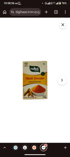 Click to enlarge NAFED Haldi Powder – 100 g