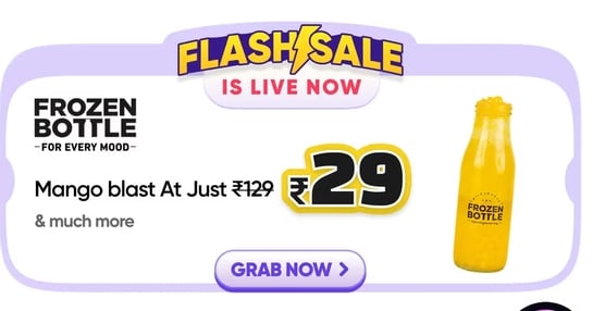 Swiggy Dineout : Frozen Bottle deals from 29