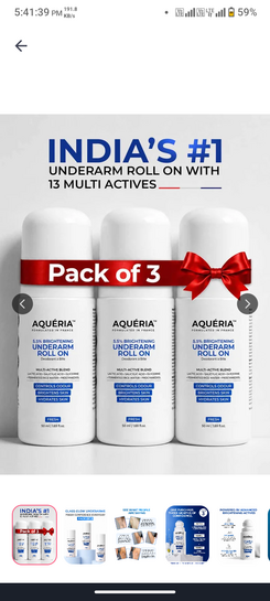 Aqueria set of 3 brightening underarm roll on