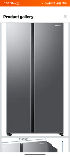 Click to enlarge Samsung 653L WI-FI Enabled SmartThings Side By Side Inverter Refrigerator (RS76CG8113SLHL, EZ Clean Steel)