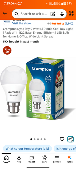 Crompton 9w led bulb