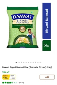 Click to enlarge Daawat biryani basmati rice