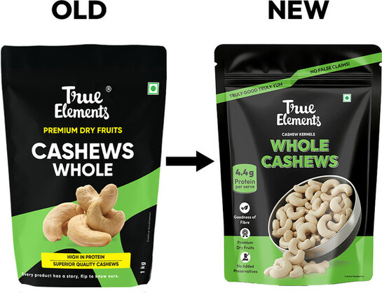 True Elements premium cashews Kaaju 1000 grams