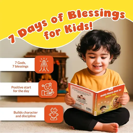 My Weekly Mantra Book for Kids – Illustrated Board Book with Sanskrit Shlokas & Daily Mantras | English Translations | Spiritual Learning of Indian Culture & Values | Ages 0-5 years