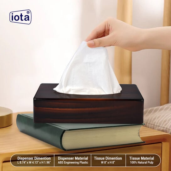 Iota brown coloured Tissue Dispenser with Including 100 Pulls of Tissue Vehicle Tissue Dispenser [Made in Bharat]