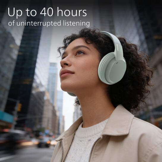 Click to enlarge PHILIPS TAH4050-GR Bluetooth & Wired Headset (Green, On the Ear)