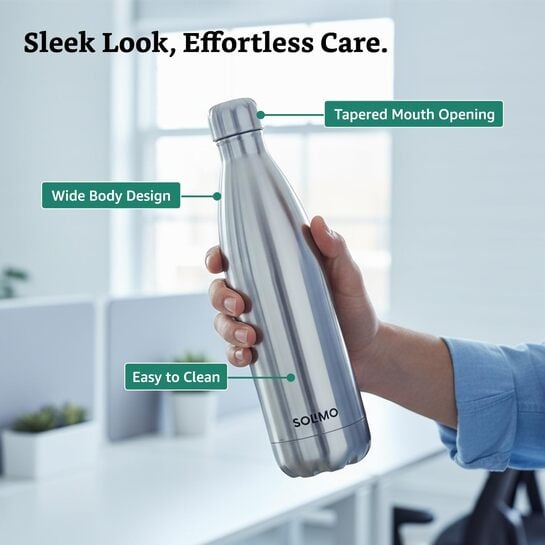 Solimo Stainless Steel finish 1000 ml vacuum flask [with reward, account specific]