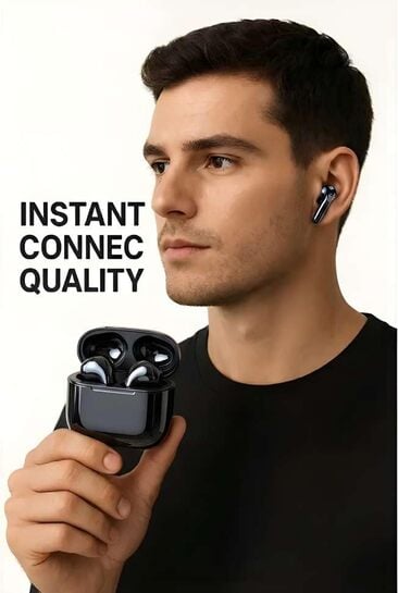 Click to enlarge Owdio Wireless Earbuds TWS in-Ear Bluetooth Headphones, Matte Black Active Noise Cancellation, Charging Case Included, Touch Controls, Secure Ear Tip Fit, Wireless Connectivity