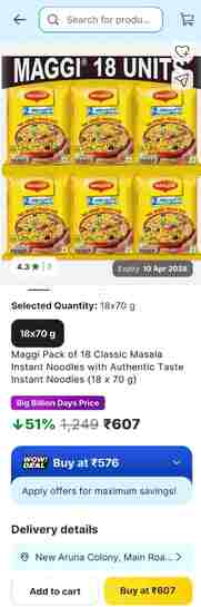 Flipkart Maggi (price, discount)🤯🤬