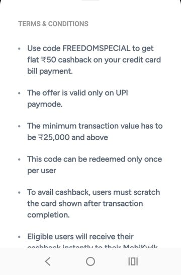MobiKwik Credit Card Bill Payment Offer