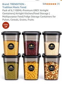 Trendition - Pack of 6 , Premium Airtight Containers -Discount Sale