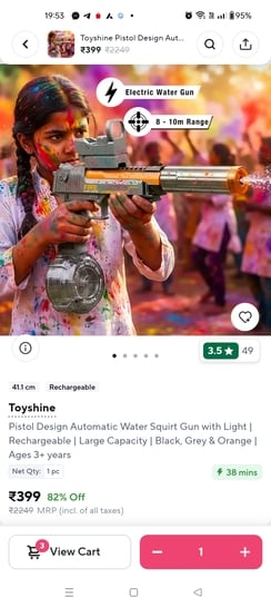Zepto - Toyshine Electric Pistol @Rs. 399
