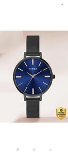 Timex Round 35mm Blue Dial Analog Watch - For Women TWEL155SMU03